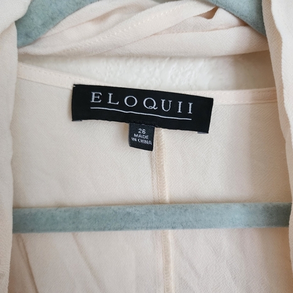 Eloquii Ivory Wrap Scarf V Neck Long Sleeve Blouse Minimalist Contemporary 26 - Picture 12 of 12